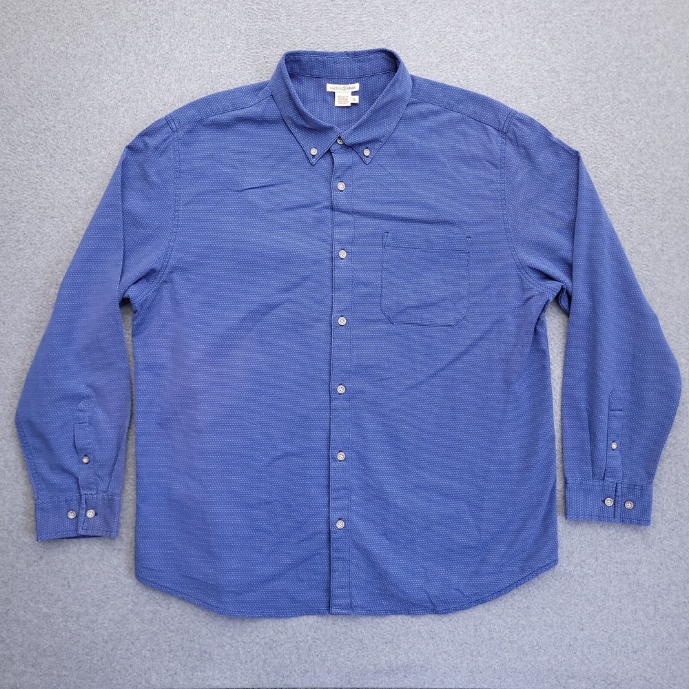 Carbon2Cobalt Button Down Shirt XL Blue Polka Dot Collared Long Sleeve Mens